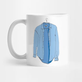 Blue shirt drawing Mug